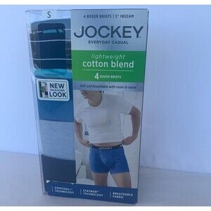 JOCKEY Everday Lightweight Cotton Blend Boxer Briefs 4 Pair Men's Size Small 5"